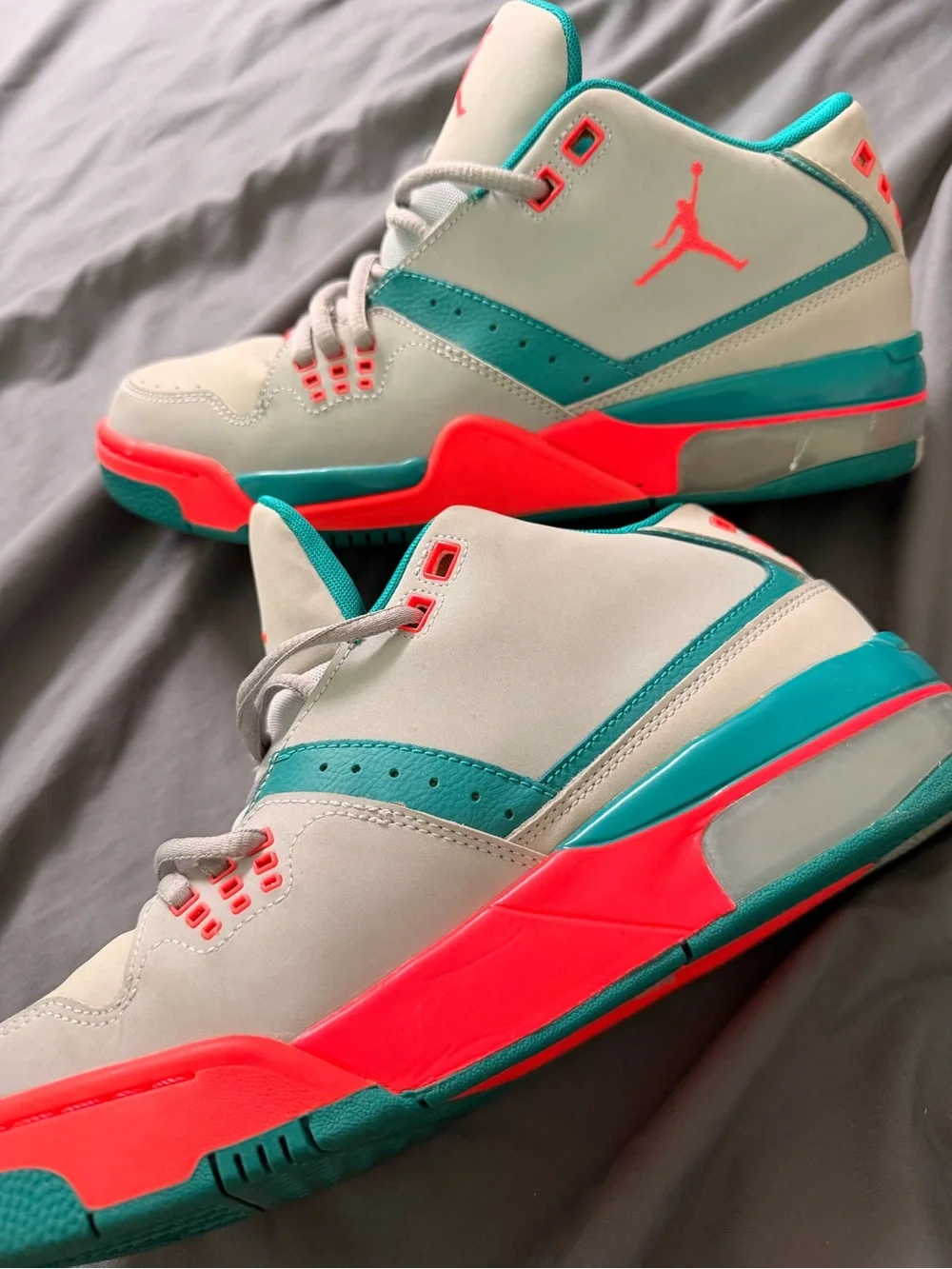 Jordan Mid-Top Sneakers in White, Teal & Coral 2015